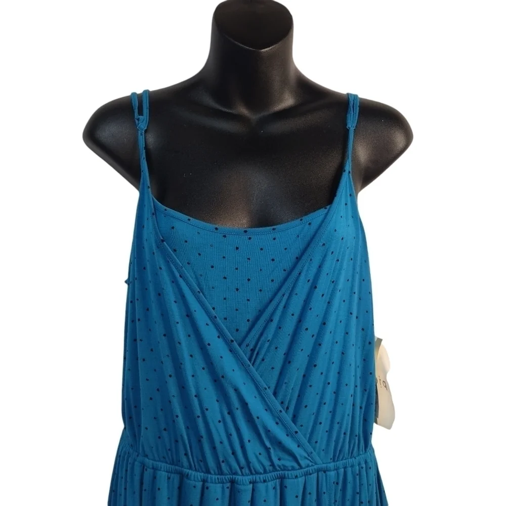 Pieces Kenzie Dress Women's Blue Black Dot Size M NWT - Picture 3 of 7